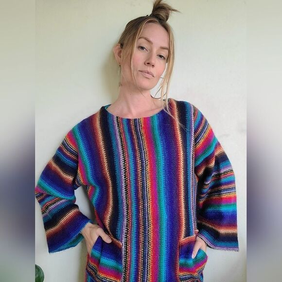 The Technicolor Dream Vintage 1970s Tunic Sweater M - Picture 10 of 16